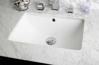 18.25-in. W CUPC Rectangle Bathroom Undermount Sink Set In White - Chrome Hardware