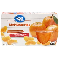 Great Value Mandarin Oranges in Fruit Juice, 4 x 112 mL