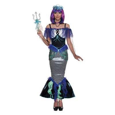 PARTYHOLIC DARK MERMAID COSTUME (MEDIUM)