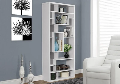 Monarch Specialties Bookshelf, Bookcase, Etagere, 72"h, Office, Bedroom, Laminate, White, Contemporary, Modern