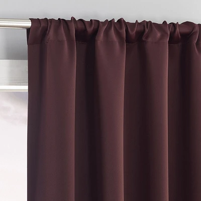 Sun Zero Laredo 2-Pack 100% Blackout Rod Pocket Curtain Panel Pair, 2 Panels, Blackout