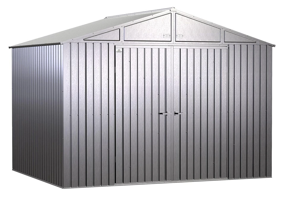 Abri de rangement en acier Arrow Elite, 10 x 8 pi, Galvalume