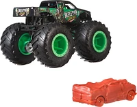 Hot Wheels Monster Truck & Car, 1:64 Scale Die-Cast Truck & Car (2 Vehicles) (Styles May Vary)