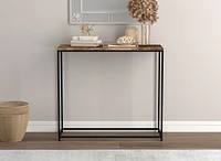 Safdie & Co. Console Table 31L Brown Reclaimed Wood Black Metal