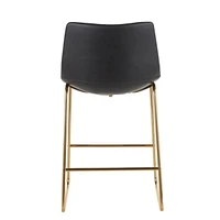 Tabouret de bar Heavenly Collection en PU avec pieds dorés LOT DE 2