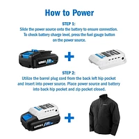 HART 20-Volt Men's Heated Medium-Duty Jacket Kit With Battery, Black, M-XL