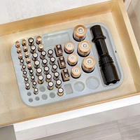 iDesign Gray Eco BPA-Free Recycled Plastic Divided Battery Organizer Insert - 7.6" x 11.1" x 1"