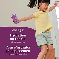 Contigo Leighton Kids Tumbler with Straw, Grape Tulips, BPA-Free, 14 oz (414 mL)