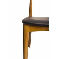 Chaise de salle à dîner avec coude Nicer Furniture avec cadre en bois de frêne et en simili-cuir