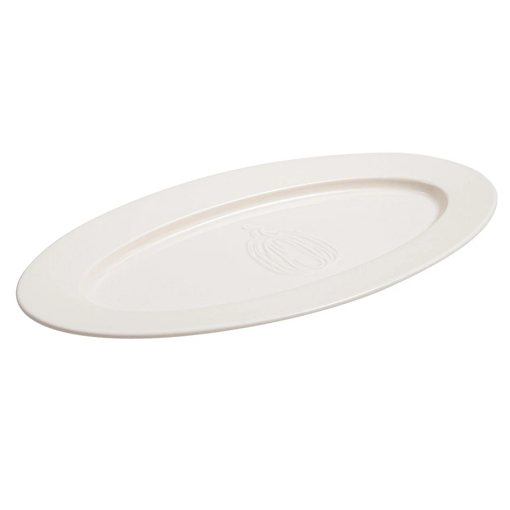 WAY TO CELEBRATE EMBOSSED STONEWARE SERVING PLATTER