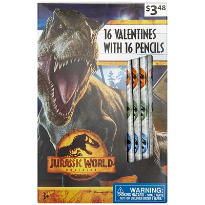 Jurassic Park Valentines Cards, 32 Count, Classroom Exchange Cards