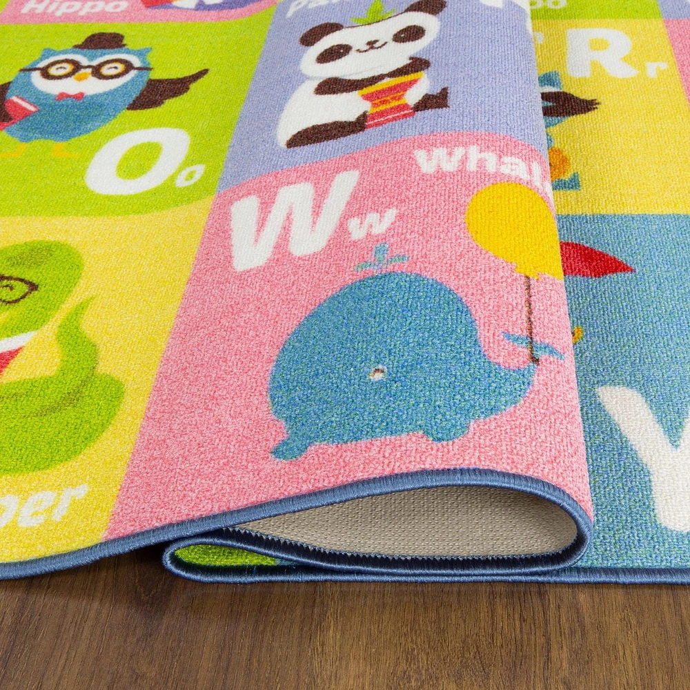 KC Cubs Collection de jeux ABC Alphabet Animal Apprentissage éducatif et aire de jeu Tapis pour enfants et enfants Chambres et salle de jeux