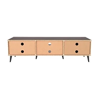 Meuble TV moderne CorLiving Cole avec rangement ouvert et fermé pour téléviseurs jusqu'à 85 pouces - Meuble TV pour salon, meuble TV élégant, centre de divertissement moderne avec rangement