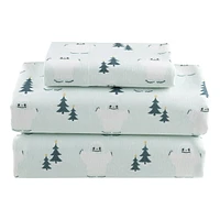 Ensemble de draps en flanelle des Fêtes botanique