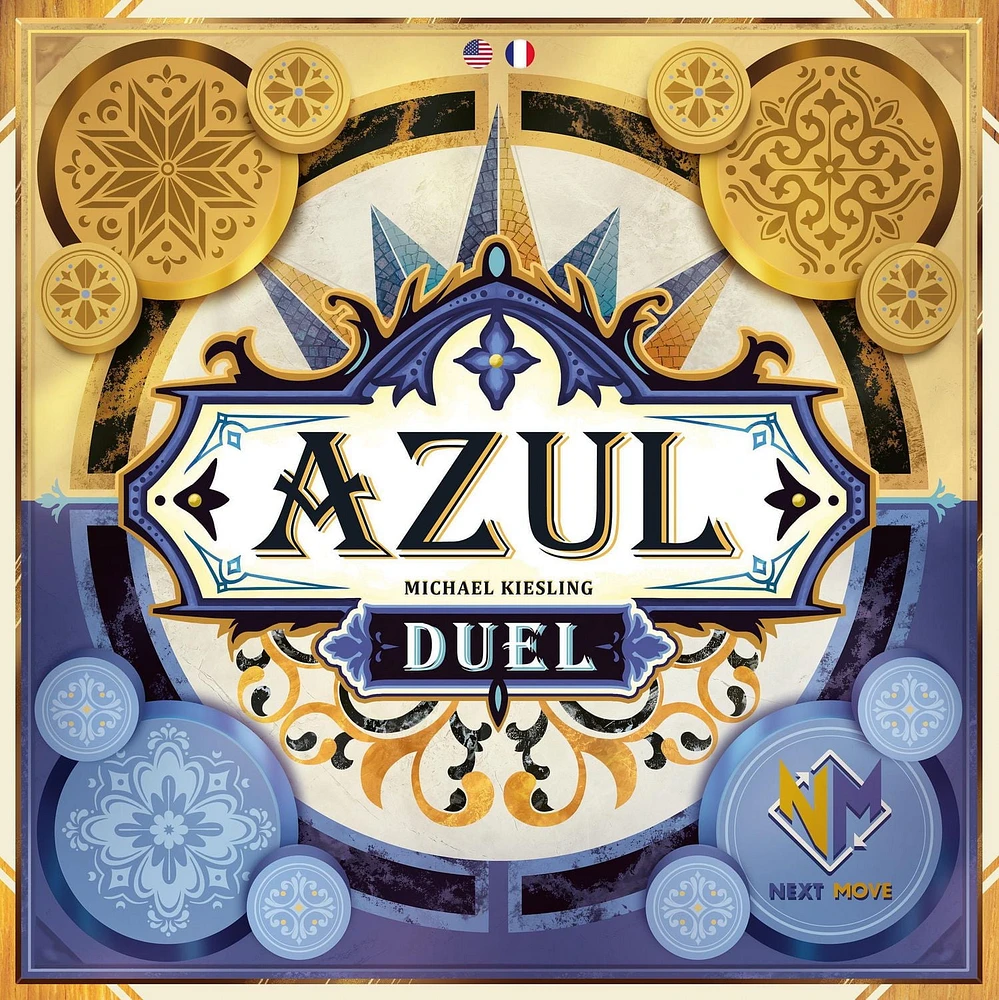 Asmodee - Next Move - AZUL-DUEL - Bilingual Board Game English/French - 2 players - Ages 10 and up