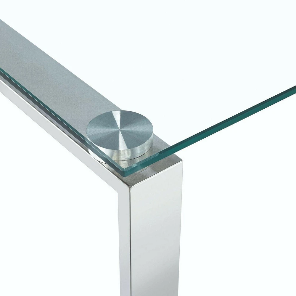 Heavenly Collection <br>Table Console en Verre en Argent