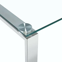 Heavenly Collection <br>Table Console en Verre en Argent