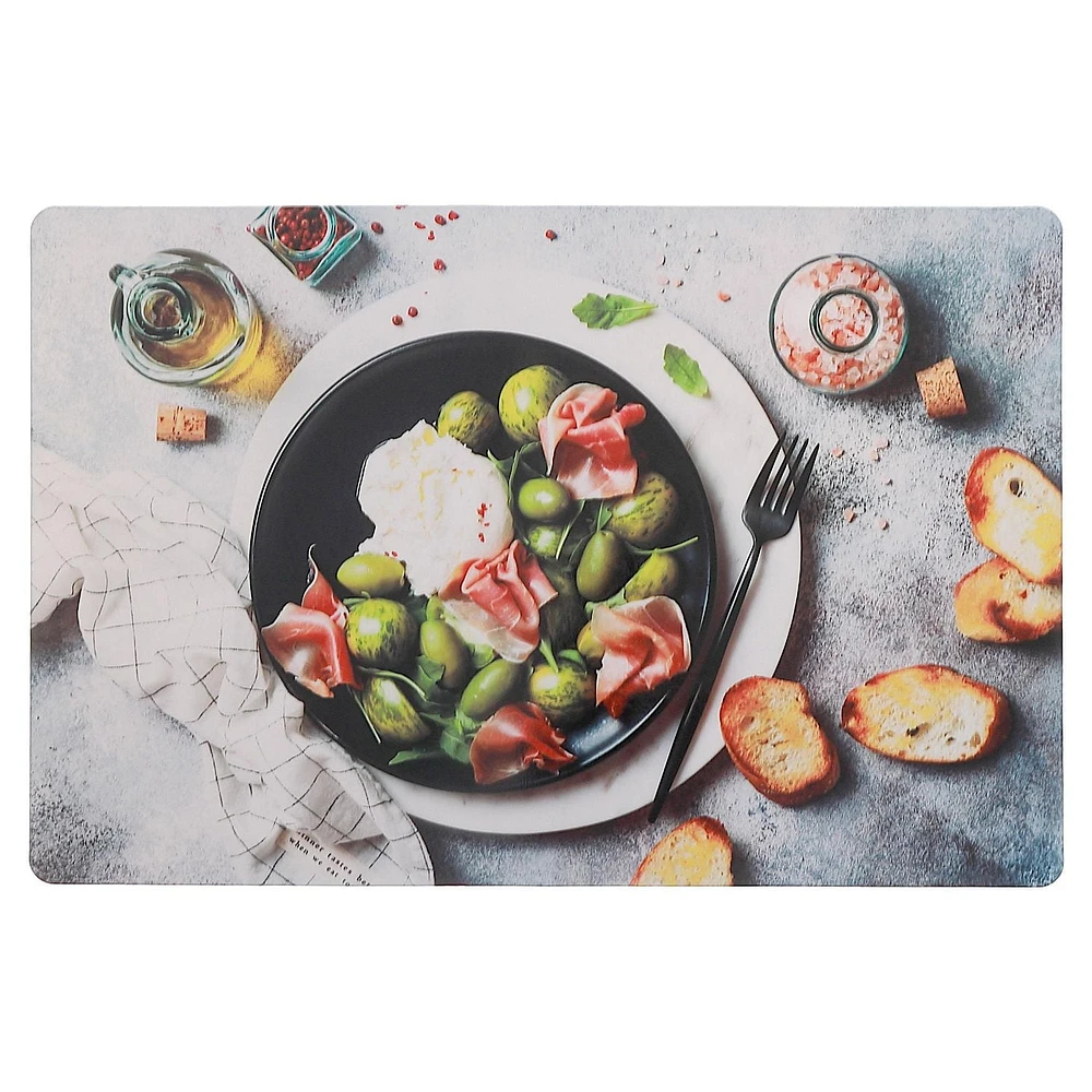 Set De Table En Plastique Assiette Fromage & Olive - Lot De 12