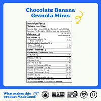 MadeGood Chocolate Banana Granola Minis 15pk, 15 x 24 g