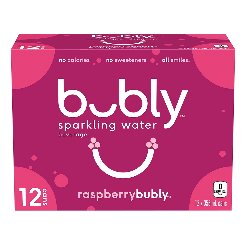 Bubly™ Eau Pétillante Saveur Framboise 12 x355 mL, Canettes 12 x355 mL