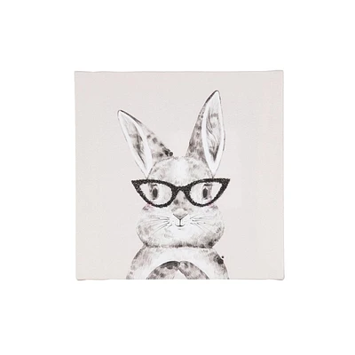 Bunny Embellished Canvas, 6in W x 6in H