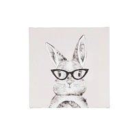 Bunny Embellished Canvas, 6in W x 6in H