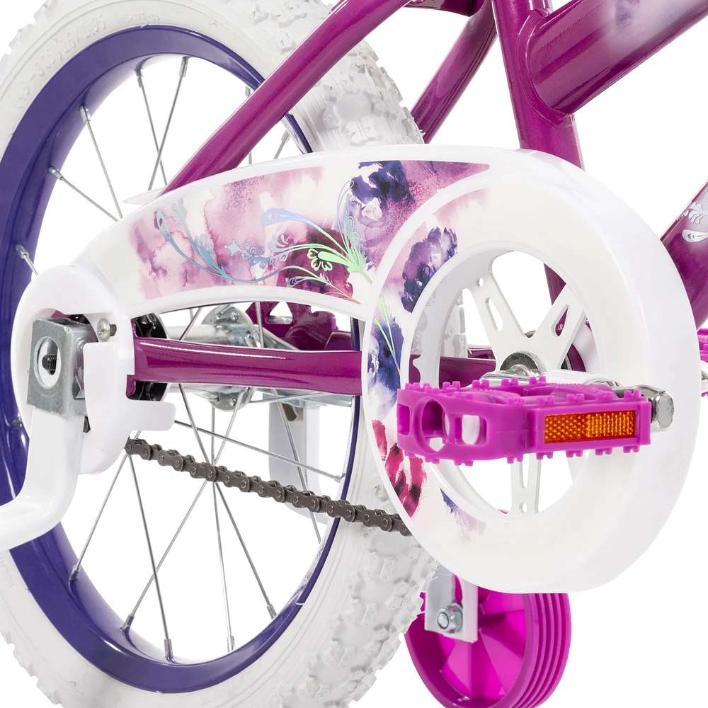 Sea Star de Huffy, 16 pouces, vélo pour filles avec roues d'entraînement, violet 4-6 ans