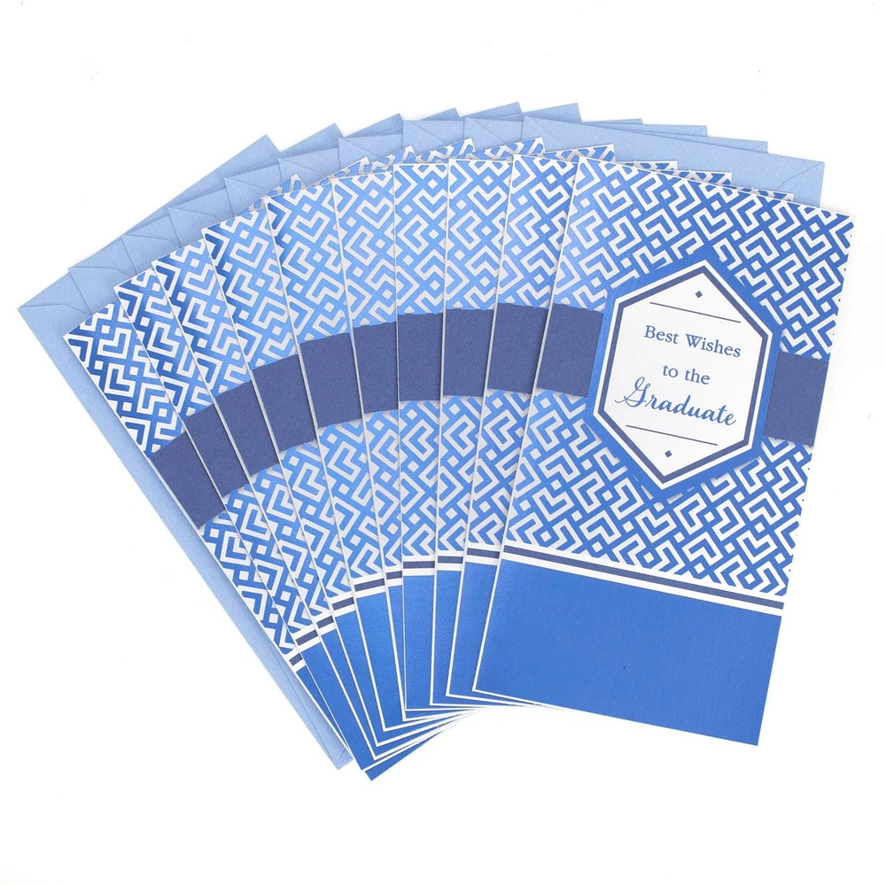 Hallmark Graduation Money Holder Greeting Cards (Best Wishes to the Graduate, 10 Cards and 10 Envelopes)