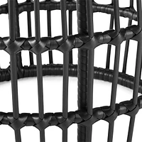 Table d’appoint en osier pour patio HOMETRENDS – Noir Antirouille, tous les temps
