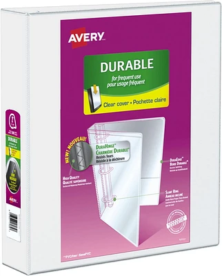 Avery reilure durable avec couverture claire reilure durable , 2", Blanc
