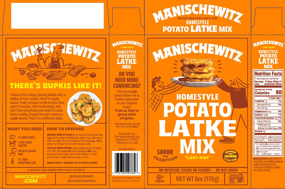 Manischewitz Potato Latke Mix, Manischewitz Potato Latke Mix