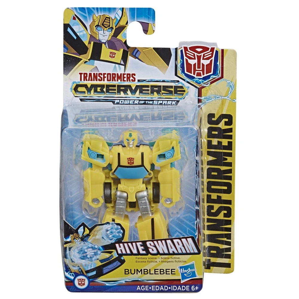 Transformers Bumblebee Cyberverse Adventures, figurine Action Attackers Bumblebee de 9,5 cm, classe Éclaireur, avec attaque Hive Swarm