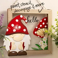 Plaid Wood Surfaces Gnome Layered Shape, Plaid Gnome Layered Shape