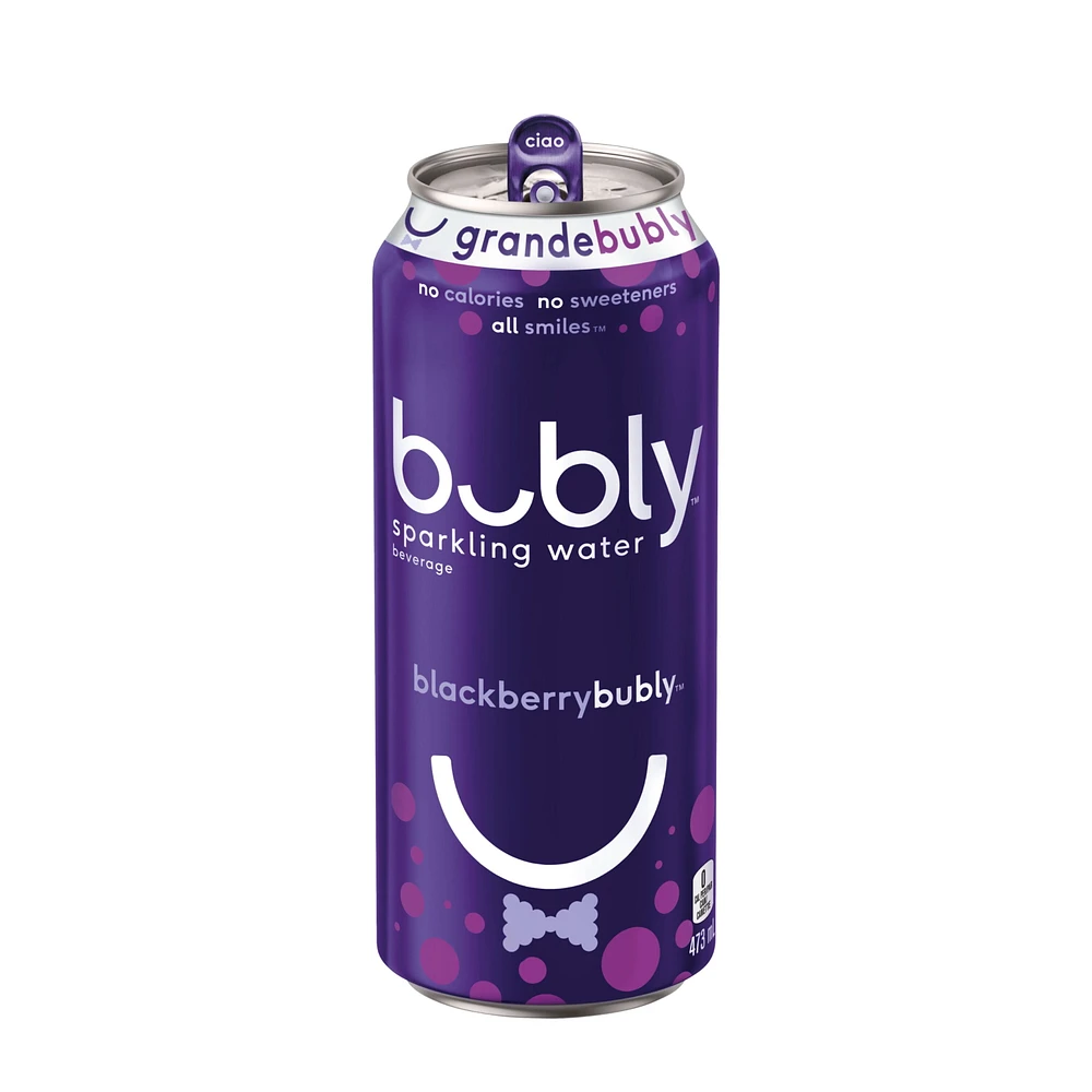 Bubly Blackberry Sparkling Water 473 mL, Can, 473mL.