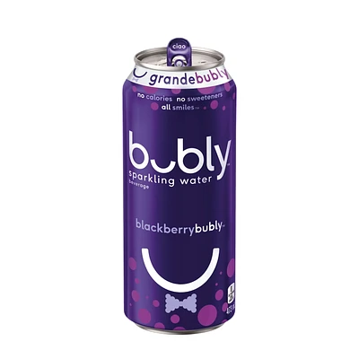 Bubly Blackberry Sparkling Water 473 mL, Can, 473mL.