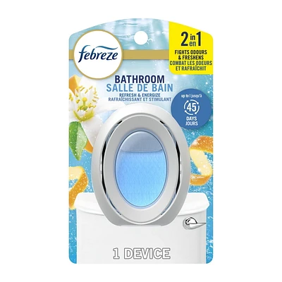 Febreze Bathroom Air Freshener, Odor-Fighting, Refresh & Energize Scent, 7.5ML