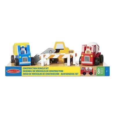 Melissa & Doug Ensemble de véhicule de construction jouet en bois classique
