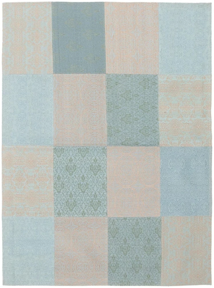 ECARPETGALLERY Tapis Fait à la Main pour Salon, Salle à Manger et Chambre à Coucher Contemporain Collection Collage 5'8" x 7'8" en Bleu
