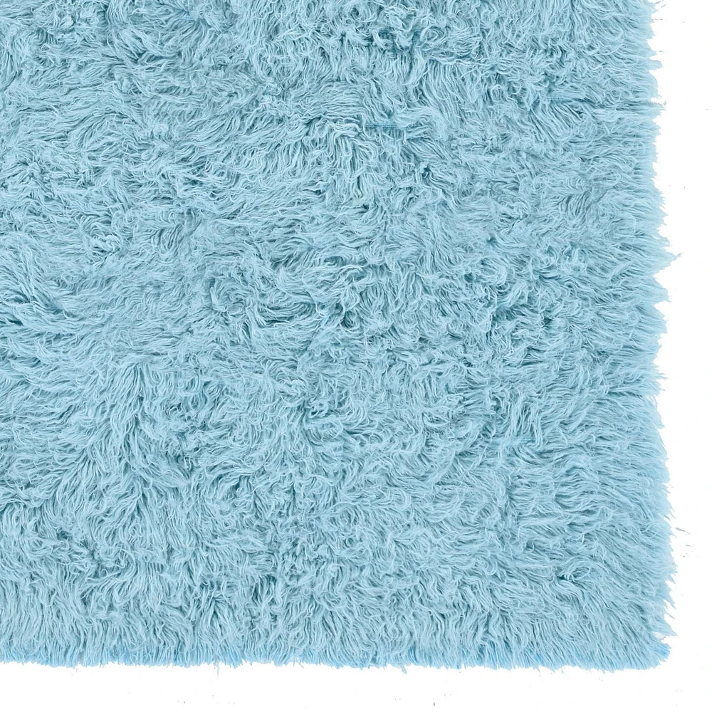 New Flokati 1400gr 8' x 10' Area Rug, Pastel Blue