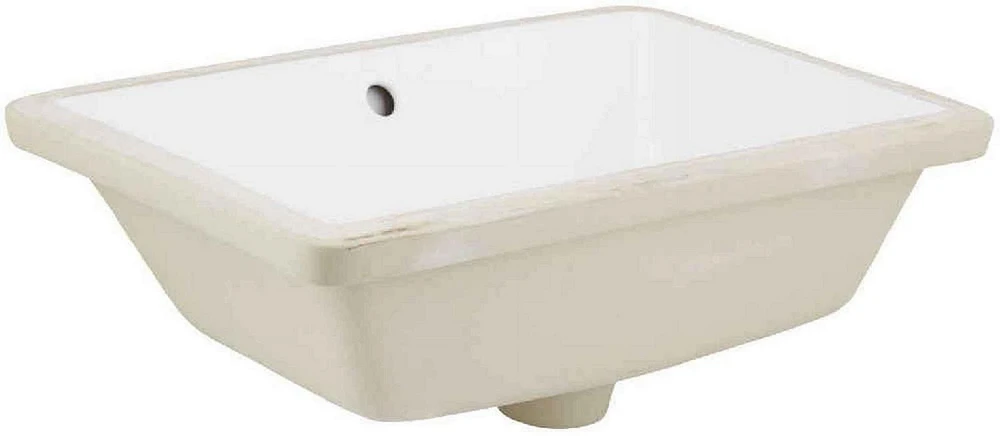American Imaginations 18-in. W CUPC Rectangle Bathroom Undermount Sink Set In White - White Hardware - Overflow Drain Incl. AI-31844