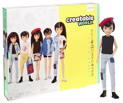 Coffret Personnages de luxe Creatable World - Poupée personnalisable - Cheveux noirs lisses
