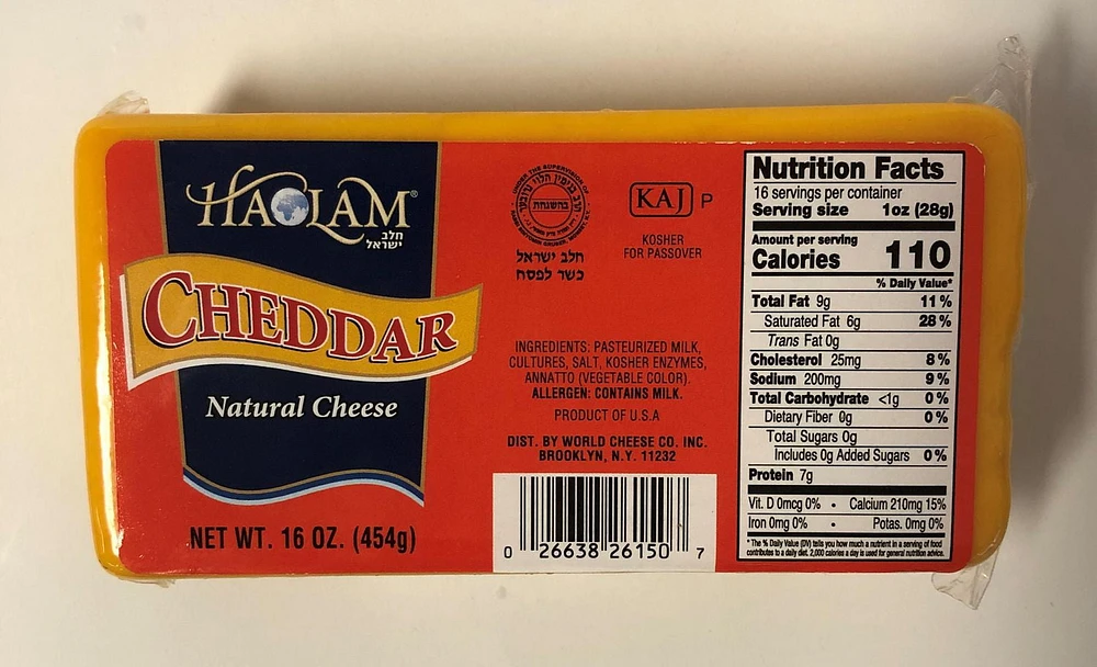 Haolam Cheddar Natural Cheese, Cheddar