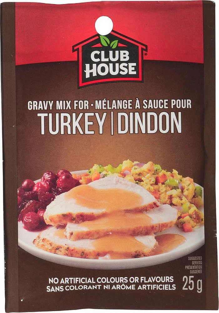 Club House, Dry Sauce/Seasoning/Marinade Mix, Turkey Gravy, 25g