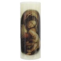 Mainstay Unscented LED Wax Pillar Candle - Virgin Mary, 3"x8"H, 5-hour timer