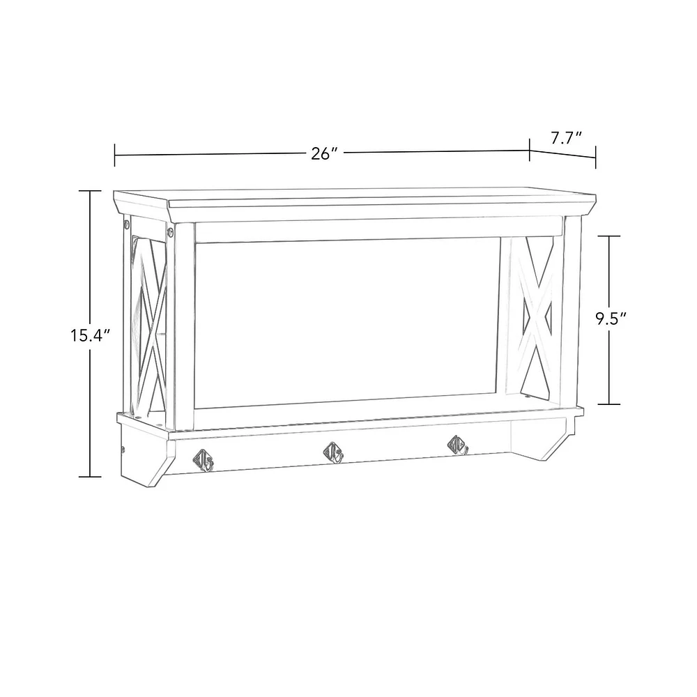RiverRidge® Home La Crosse 3 Hook Wall Shelf - Black