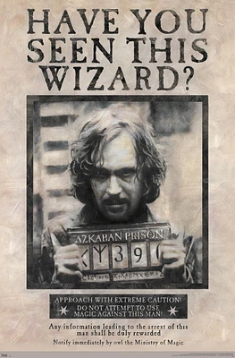 The Wizarding World: Harry Potter - Sirius Black Wanted Poster Wall Poster, 22.375" x 34"