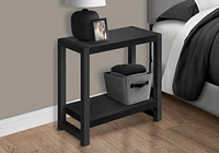 Monarch Specialties Table D'appoint, Côté, Bout, Étroit, Petit, 2 Niveaux, Salon, Chambre À Coucher, Métal, Stratifié, Noir, Contemporain, Moderne
