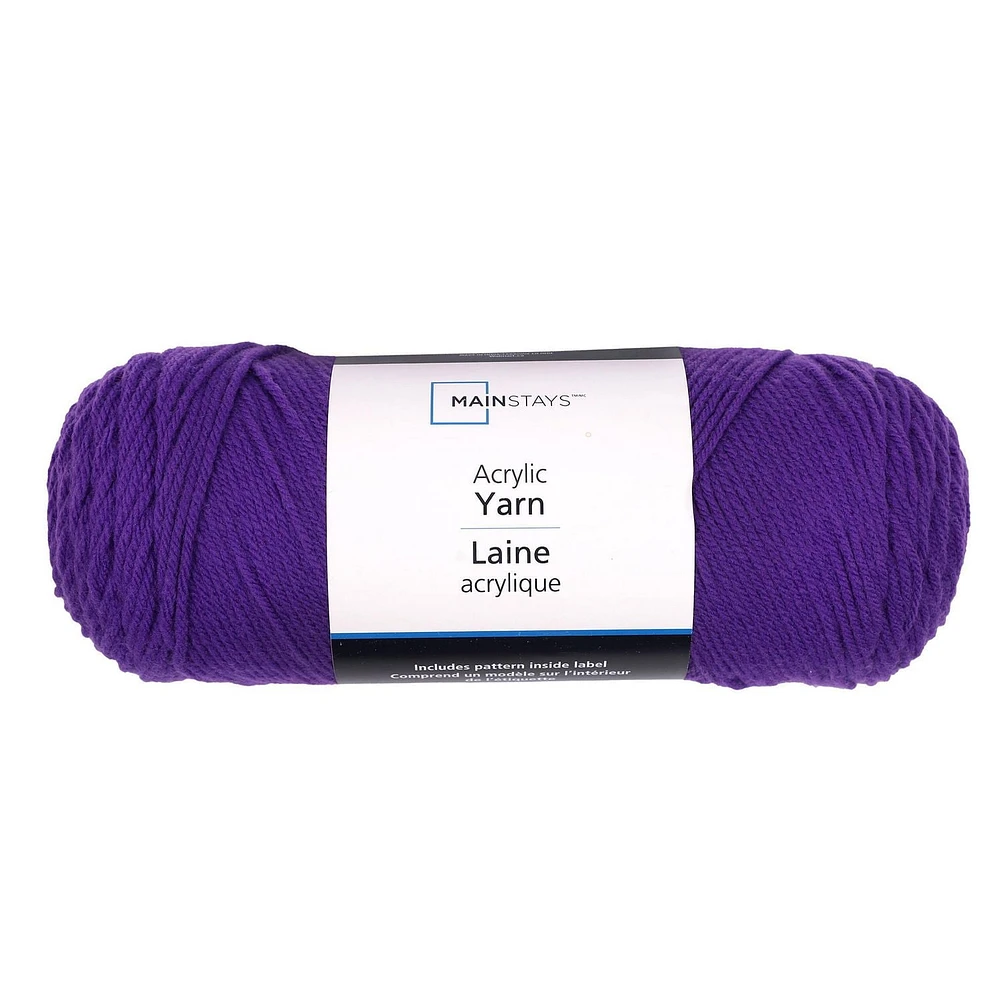 Laine acrylique Mainstays Fil acrylique violet moyen 7 oz 397 verges