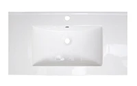 American Imaginations 47.5-in. W Floor Mount White Vanity Set For 1 Hole Drilling Bianca Carara Top Biscuit UM Sink AI-24107