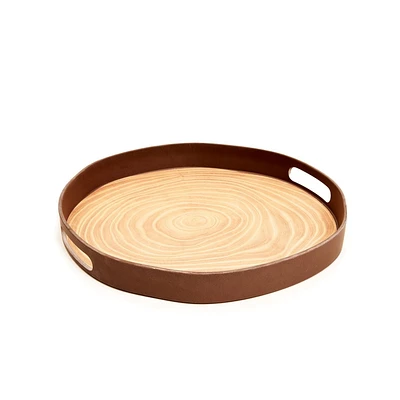 Plateau Rond en Écorce de Bambou 38 cm